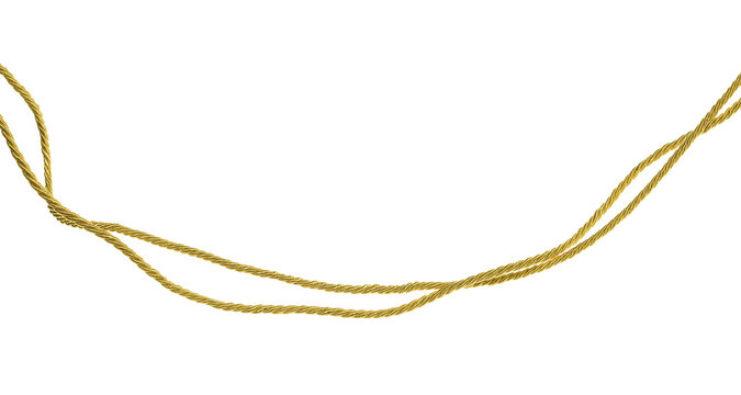  Golden string rope isolated on white background design element
