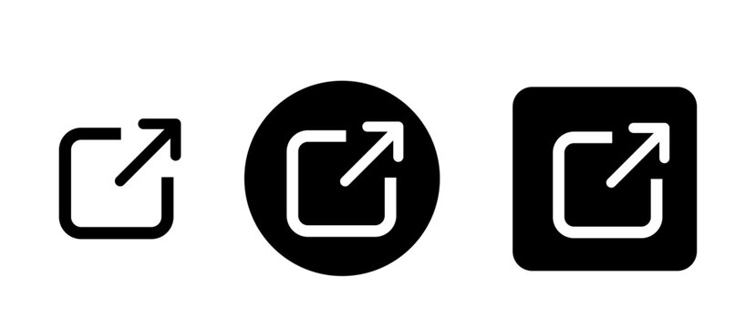 External Link Open in New Tab Icon Set Vector Illustration for Web Navigation and Share Symbol
