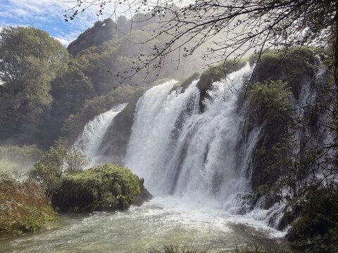 Marmore Falls, man-made waterfall in Umbria, Italy
