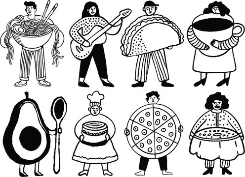 Hand Drawn Food Illustrations, Food Packaging, Menu Illustrations
