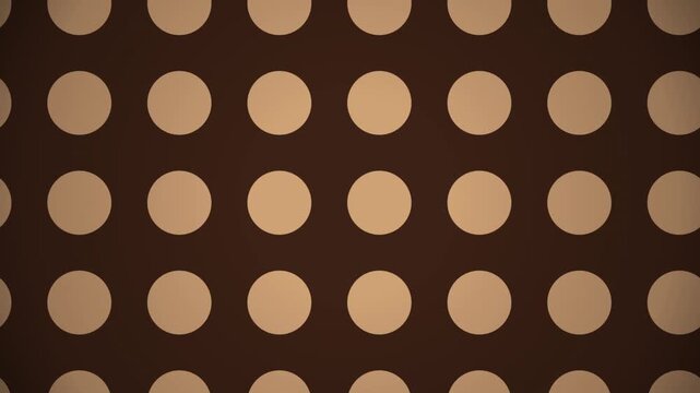 Minimalist brown polka dot pattern motion background, seamless abstract geometric loop