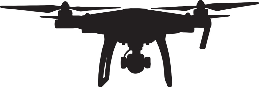 Silhouette of a quadcopter drone