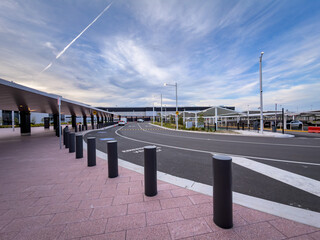 WSI Sydney terminal forecourt road and transport zone beneath dramatic sky October 1 2026 © red.io