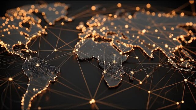 abstract cloud social media innovative cyber security network, using interconnected nodes to represent business partnerships on the Smart digital Innovation city with connection network reciprocity