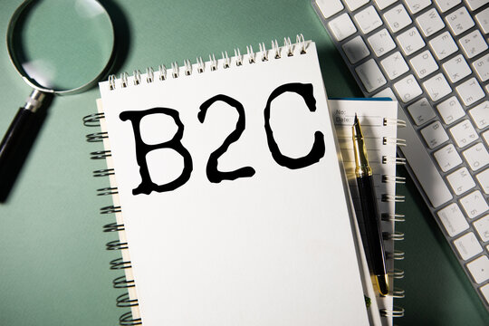 B2C  word written on paper