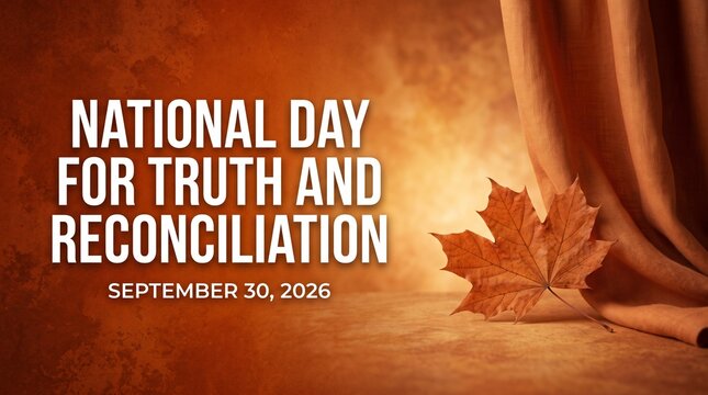National day for truth and reconciliation poster with blurred background