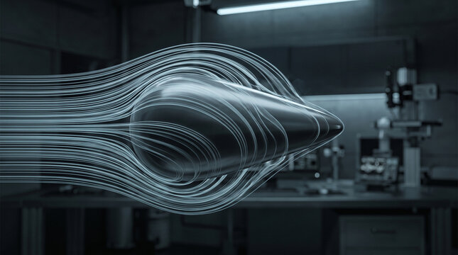 Aerodynamic Airflow Patterns Around Smooth Surface