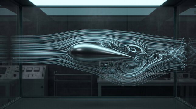 Aerodynamic Airflow Patterns Around Smooth Surface