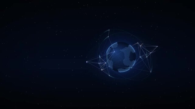 Digital Earth with glowing network connections and starry background representing global connectivity and technology