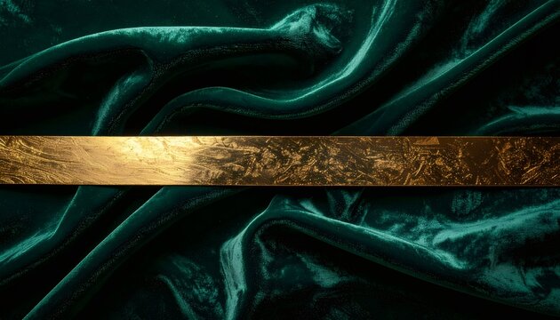 Neo deco emerald velvet and gold leaf texture background