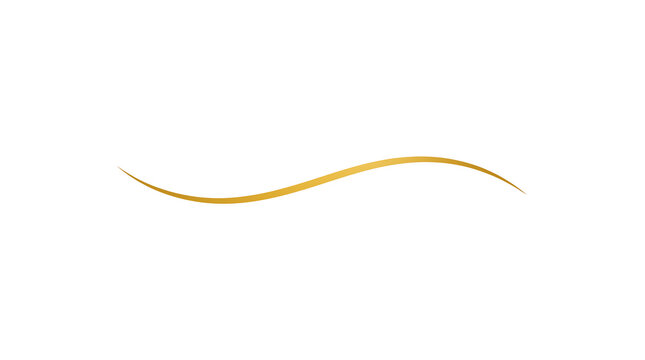 Elegant gold curved line with a smooth gradient on a plain background for minimalist graphic design