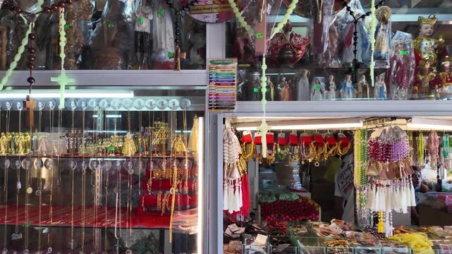 Rosaries and religious souvenirs at Simala Shrine in Cebu