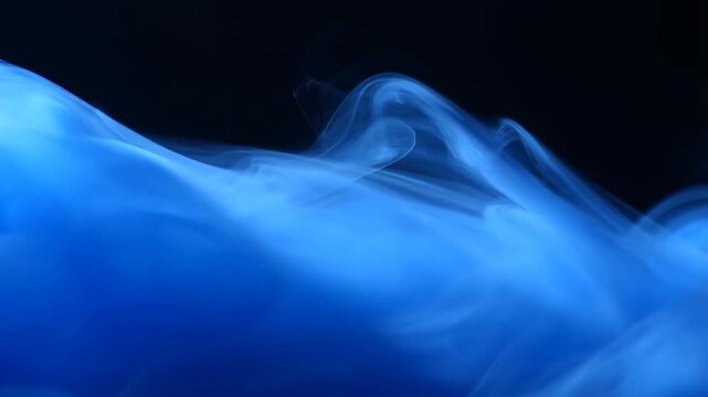 Flowing blue light waves ripple across a dark abstract field. Technology presentations, science media, and digital title sequences.