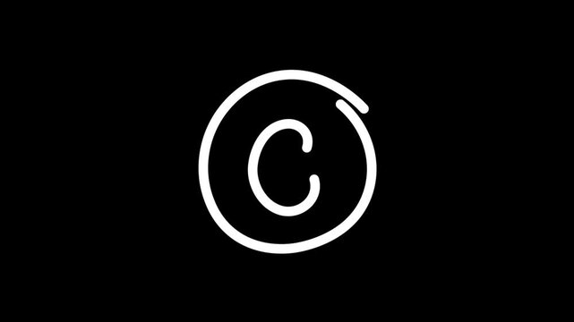 Handwritten animation of "Grade C," "Score C," or "Rating C" inside a circle, indicating "sufficient" or "meets standards," on a black background, 4K video.