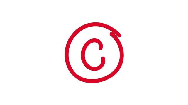 Hand-drawn animation of a circled grade 'C'&mdash;indicating a passing mark that meets minimum standards&mdash;on a white background; 4K video.