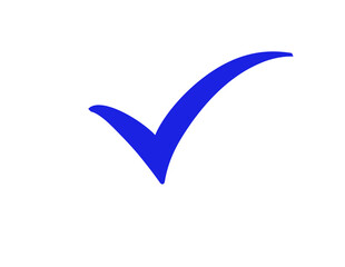 Hand drawn blue tick mark icon right sign png file type on transparent background  © Therealnoor