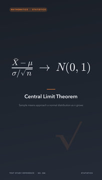 Central limit theorem formula on dark background