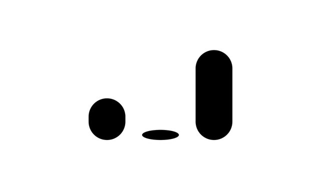 Minimalist black abstract geometric shapes icon isolated on a plain white background.