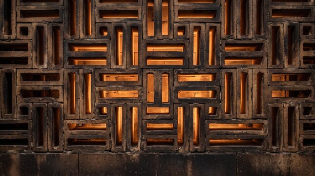 Refractory baffle wall with repeating thermal channels