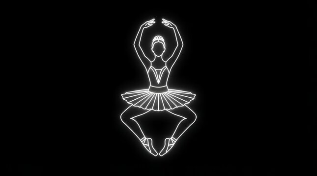 Ballerina in elegant pose with arms raised