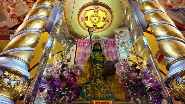 Enshrined saint statue at Simala Shrine in Cebu, Philippines