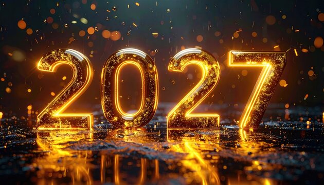 Modern Neon New Year 2027 Header 