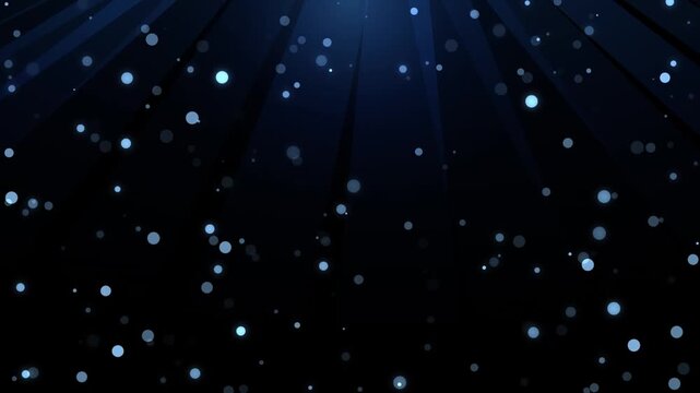 Abstract dark blue background with glowing light particles