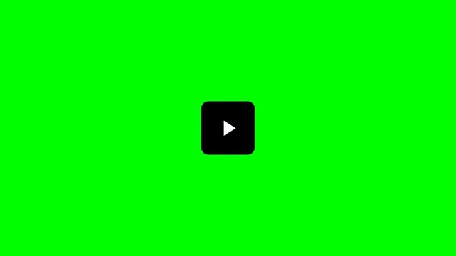 Digital play button icons on green screen background