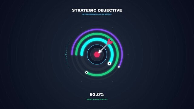 Strategic Objective Data Visualization with a Target Acquisition Rate Dashboard Displaying Performance Goals and Metrics