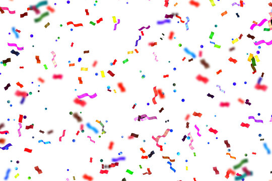 Colorful confetti and bunting flags PNG on transparent background.