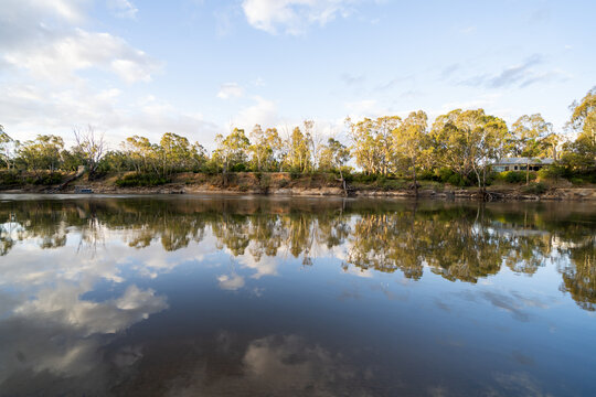 Murray river reflection on a sunny day