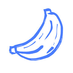 Hand drawn blue banana fruit illustration © Alvian Prila