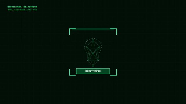 Futuristic Biometric Facial Recognition Scanning Interface