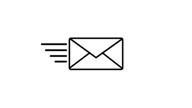 Mail email message sending envelope icon animation. Mail envelope, incoming mail, Sending mail icon animation for new Mail email message sending envelope icon animation.