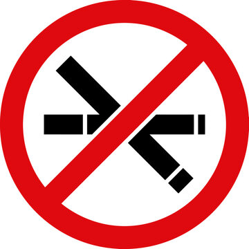 No Smoking Sign Flat Vector Prohibition Symbol Icon for Public Area