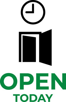 Opening Hours Sign Vector Shop Business Working Schedule Clock Symbol