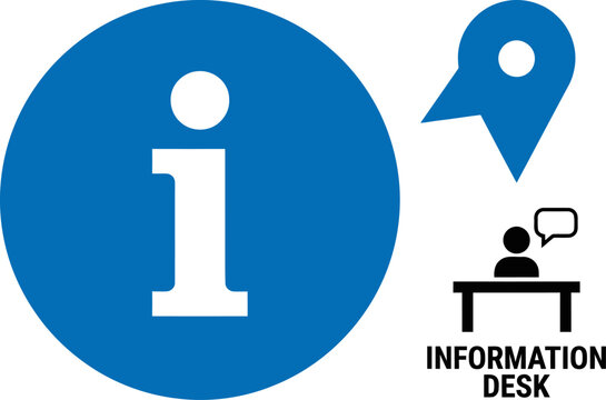 Information Sign Flat Vector Info Point Assistance Desk Symbol Icon