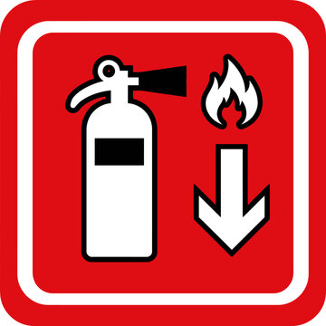 Fire Extinguisher Safety Sign Vector Emergency Fire Protection Symbol