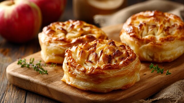 Crafted with flaky pastry and stuffed with delicious apple filling, these tartlets are a perfect dessert for any sweet-toothed occasion. Fresh apples add natural sweetness.