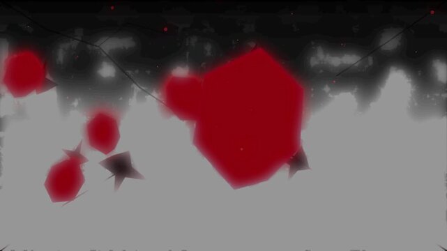 Abstract visualization featuring deep red and purple bubbles floating upward in a dark, murky gray fluid with a red glowing horizon. Ideal for microscopic biological concepts, dark science fiction bac