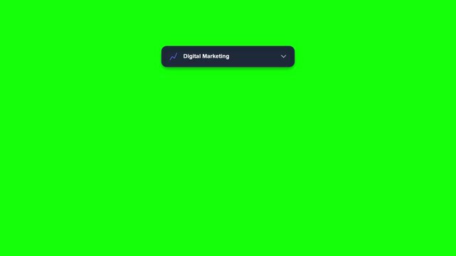Animated Dropdown Menu Selection Interface on Green Screen