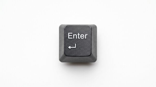 Single black enter key isolated on a plain white background.