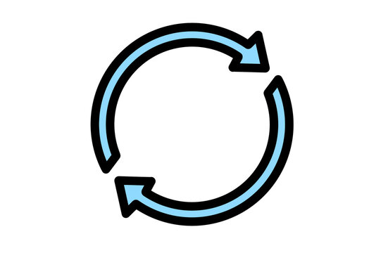 Light blue circular refresh arrow icon for sync