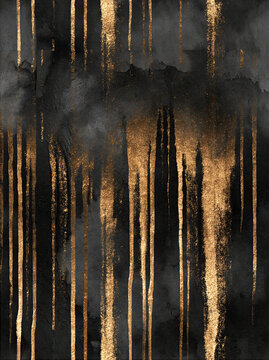 Black and Gold Distressed Vertical Streak Texture