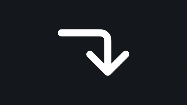 Arrow sub right down path trace animated icon