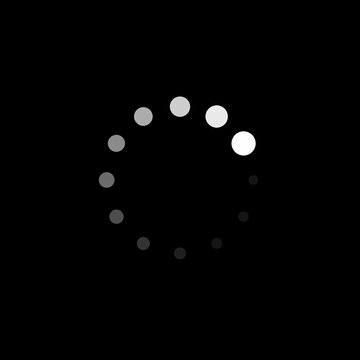 Loading circle icon, progress indicator, buffering symbol, digital interface element