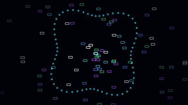 Neon DNA Mesh rna transcription stream & genetic code spark stock motion video rendered with NEON CYBER CYAN cybernetic genetics aesthetics. Ideal for sci-fi futuristic interfaces, medical graphics, 