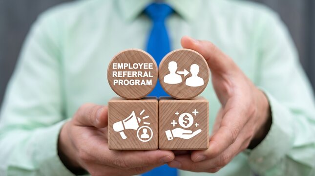 Concept of employee referral program. Referral affiliate loyalty marketing strategy  friends, marketing, office, work, affiliate, loyalty, bonus