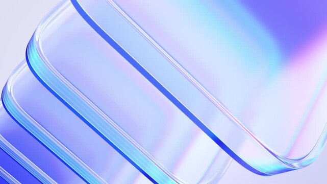 Abstract animation, rotating blue and purple glass blocks, 4k seamless loop 3d animation