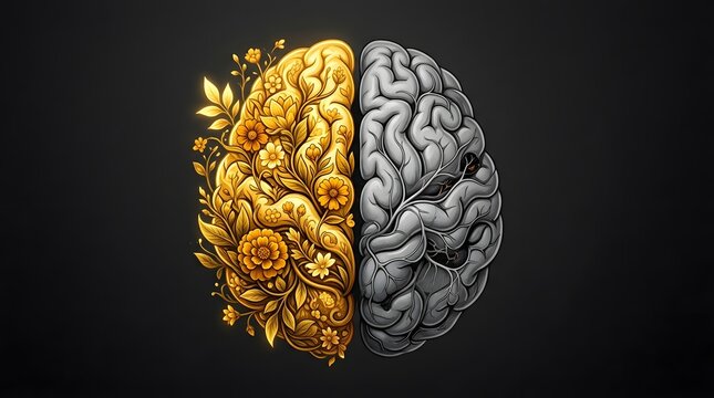 Exploring the dichotomy of mental wellbeing a visual representation of the mind's complex landscape and inner balance